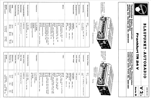 Frankfurt TR 24V ab D 695001; Blaupunkt Ideal, (ID = 618032) Car Radio