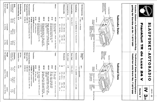 Frankfurt TR de Luxe 24V ab T 277001; Blaupunkt Ideal, (ID = 951640) Car Radio