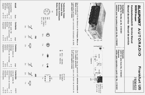 Frankfurt US 7.636.622 ab 2150001; Blaupunkt Ideal, (ID = 577758) Car Radio