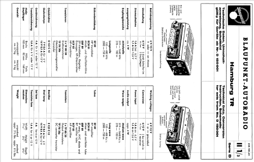 Hamburg Transistor ab D 150001; Blaupunkt Ideal, (ID = 869192) Car Radio