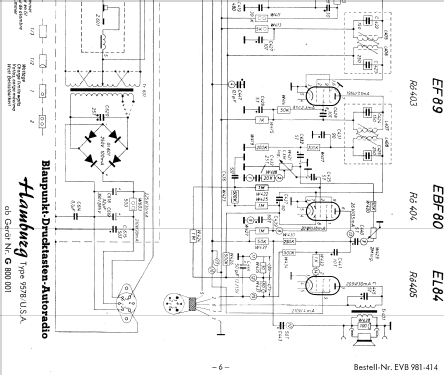 Hamburg USA 9578 ab G 800001; Blaupunkt Ideal, (ID = 639483) Car Radio