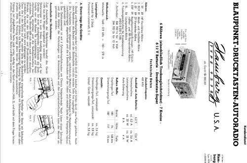 Hamburg USA 9578 ab G 800001; Blaupunkt Ideal, (ID = 639484) Car Radio