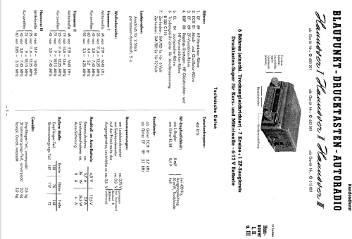 Hannover I ab G 605001; Blaupunkt Ideal, (ID = 690854) Autoradio