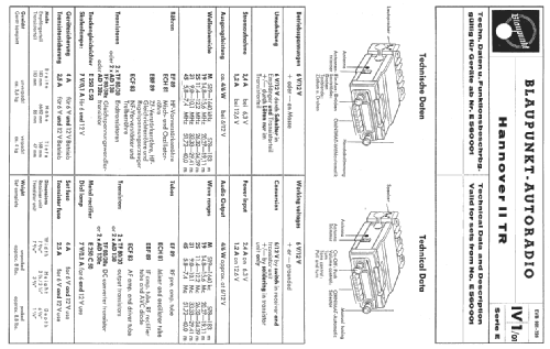 Hannover II TR ab E 560001; Blaupunkt Ideal, (ID = 169231) Car Radio