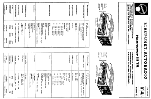 Hannover III TR ab D 520001; Blaupunkt Ideal, (ID = 618646) Car Radio