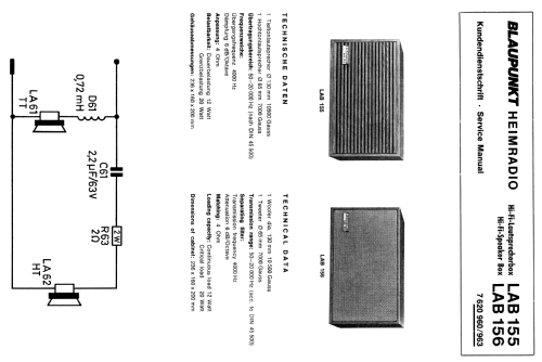 HiFi-Lautsprecherbox LAB155 7.620.960; Blaupunkt Ideal, (ID = 1753974) Speaker-P