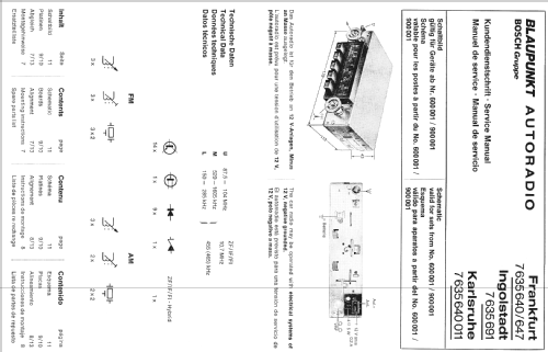 Ingolstadt 7.635.691 ab 600001 / 900001; Blaupunkt Ideal, (ID = 575015) Autoradio