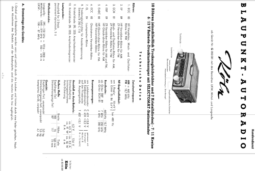 Köln ab G 850001; Blaupunkt Ideal, (ID = 648823) Car Radio