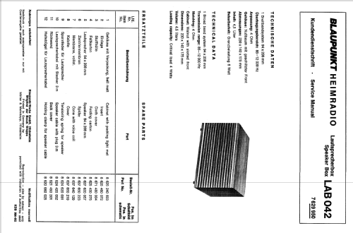 LAB 042 7629950; Blaupunkt Ideal, (ID = 969124) Parlante