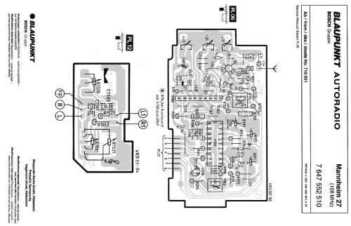 Mannheim 27 7.647.552 ab 710001; Blaupunkt Ideal, (ID = 486116) Car Radio