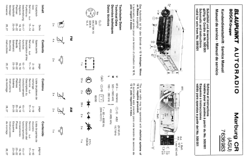 Marburg CR 7.636.983 ab 500001; Blaupunkt Ideal, (ID = 600720) Car Radio