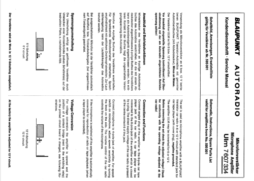 Mikrofonverstärker Ulm 7.607.334 ab 595001; Blaupunkt Ideal, (ID = 1171408) Ampl/Mixer