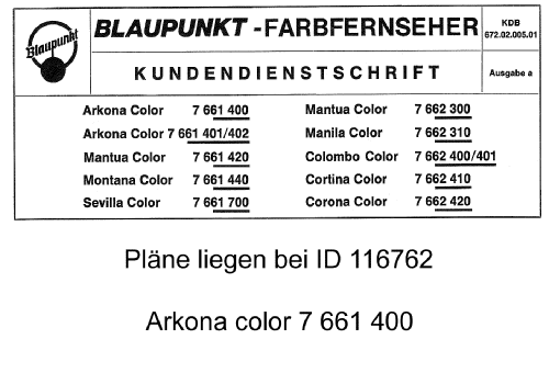 Montana Color 7.661.440; Blaupunkt Ideal, (ID = 1048564) Television