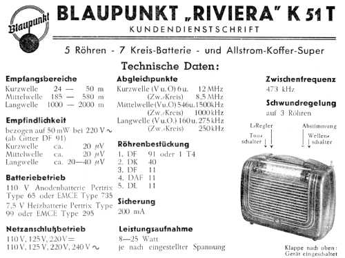 Riviera K-51T; Blaupunkt Ideal, (ID = 720766) Radio