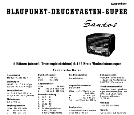 Santos 2212; Blaupunkt Ideal, (ID = 84495) Radio