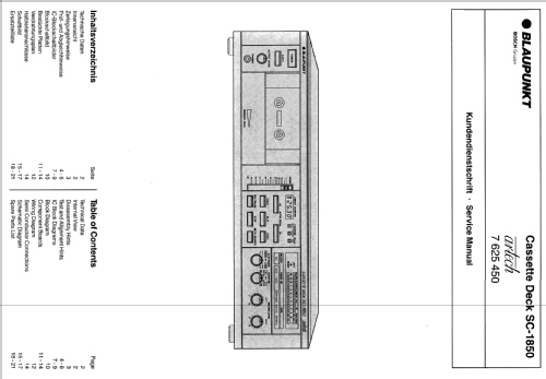 Cassette Deck SC-1850 artech 7 625 450; Blaupunkt Ideal, (ID = 1234317) R-Player