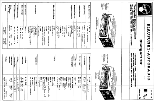 Stuttgart TR ab D 300001; Blaupunkt Ideal, (ID = 622083) Car Radio