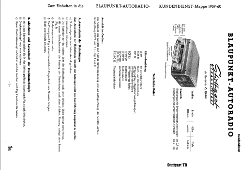 Stuttgart Transistor ab Q 250001; Blaupunkt Ideal, (ID = 1131032) Car Radio