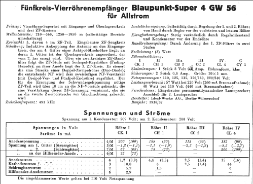 Super 4GW56; Blaupunkt Ideal, (ID = 13871) Radio