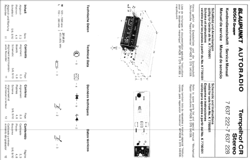 Tempelhof CR Stereo 7.637.222/228; Blaupunkt Ideal, (ID = 602372) Car Radio