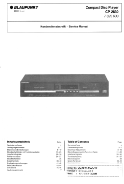 Compact Disc Player CP-2830 7.625.600; Blaupunkt Ideal, (ID = 2956550) R-Player