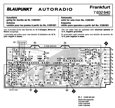 Frankfurt 7.632.640 ab 5500001; Blaupunkt Ideal, (ID = 2341489) Car Radio