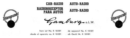 Hamburg ab K 18001; Blaupunkt Ideal, (ID = 2504163) Car Radio