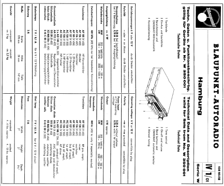 Hamburg ab W 350001; Blaupunkt Ideal, (ID = 2523625) Car Radio