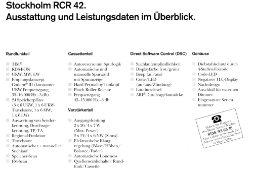 Stockholm RCR 42 7.642.779.010; Blaupunkt Ideal, (ID = 2498649) Car Radio