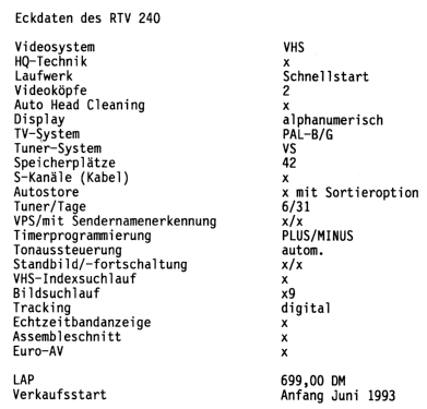 Video Cassette Recorder RTV-240; Blaupunkt Ideal, (ID = 2163695) R-Player