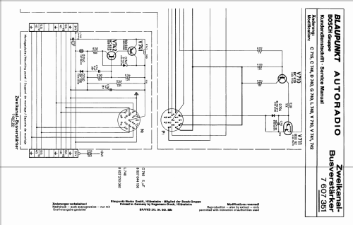 Zweikanal Busverstärker 7.607.351; Blaupunkt Ideal, (ID = 2672428) Ampl/Mixer