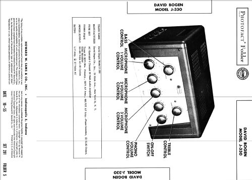 J-330 ; Bogen -Presto, David (ID = 2641827) Ampl/Mixer