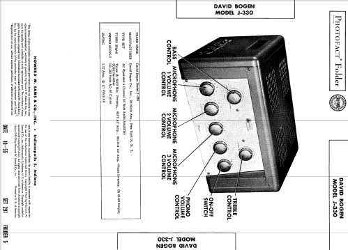 J-330 ; Bogen -Presto, David (ID = 588020) Ampl/Mixer