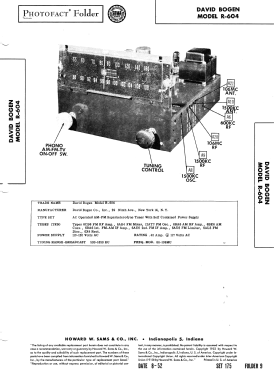 R-604 ; Bogen -Presto, David (ID = 3078495) Radio