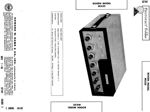 P.A. Amplifier MX30; Bogen -Presto, David (ID = 591342) Ampl/Mixer