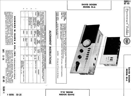 RI-6 ; Bogen -Presto, David (ID = 555930) Radio