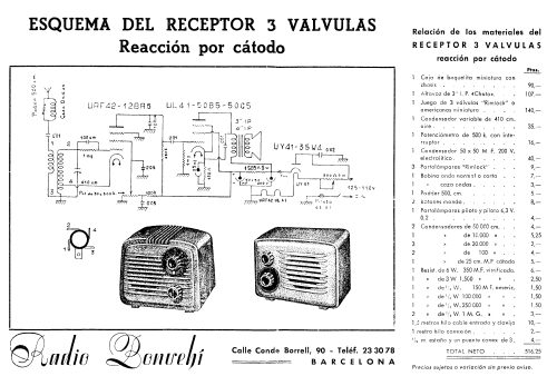 Receptor 3 Válvulas Reacción por Cátodo; Bonvehi Radio; (ID = 2402428) Radio