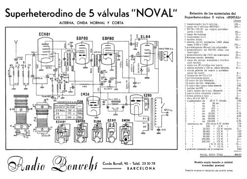 Superheterodino 6 válvulas Noval con Ojo Mágico; Bonvehi Radio; (ID = 2402446) Radio