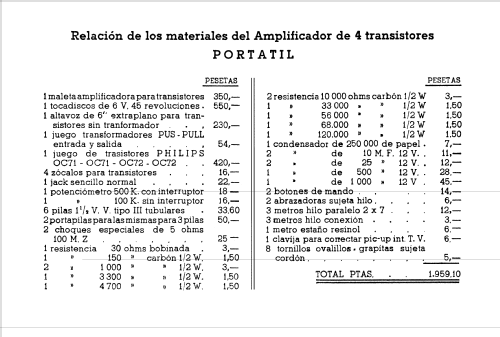 Tocadiscos portátil 4 transistores; Bonvehi Radio; (ID = 1882820) R-Player