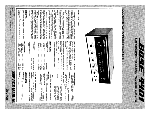 Preamplifier 4401; BOSE Corporation; (ID = 1859409) Ampl/Mixer