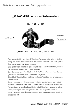 ALBÖ Blitzschutz Nr. 191; Böttinger, Albert; (ID = 2731498) Misc