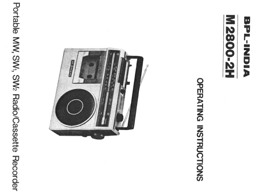 Radio/cassette recorder M2800-2H; BPL-India; Bangalore (ID = 2316231) Radio