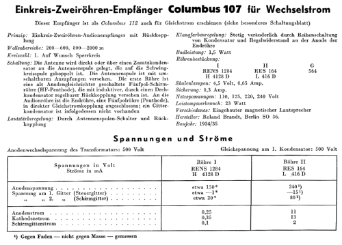 Columbus 107W; Brandt Roland Brandt (ID = 271748) Radio