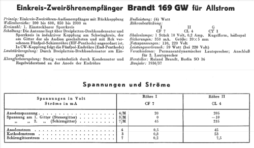 Columbus 169GW; Brandt Roland Brandt (ID = 271151) Radio