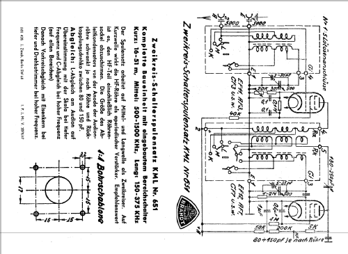 Zweikreis-Schalterspulensatz KML 651; Brandt Roland Brandt (ID = 2494084) mod-past25