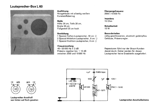 HiFi-Lautsprechereinheit L60; Braun; Frankfurt (ID = 1752962) Speaker-P