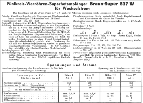 Phono-Super 537W; Braun; Frankfurt (ID = 276121) Radio