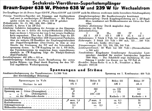 Phono-Super 638W; Braun; Frankfurt (ID = 277478) Radio