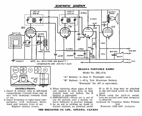 Bradna JBL27A; Breadner Co. Ltd.; (ID = 1188294) Radio