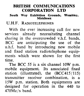 UHF Radiotelephones BCC415/115; British (ID = 2881299) Commercial TRX